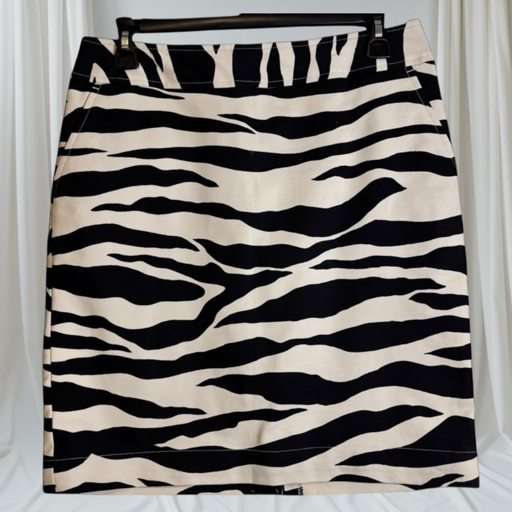 Merona Black and Tan Zebra Print Midi Skirt New without tags. Size 2
